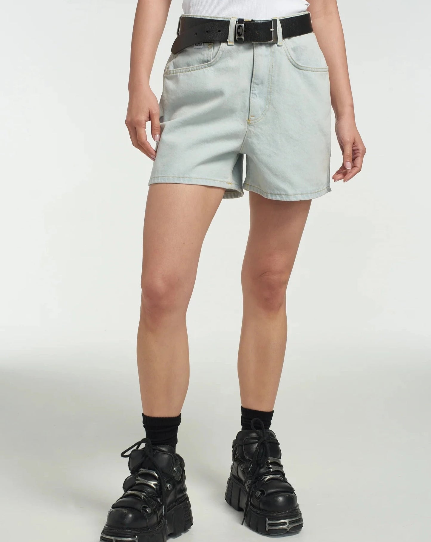 Ragged Jeans Mom Shorts Stone Wash
