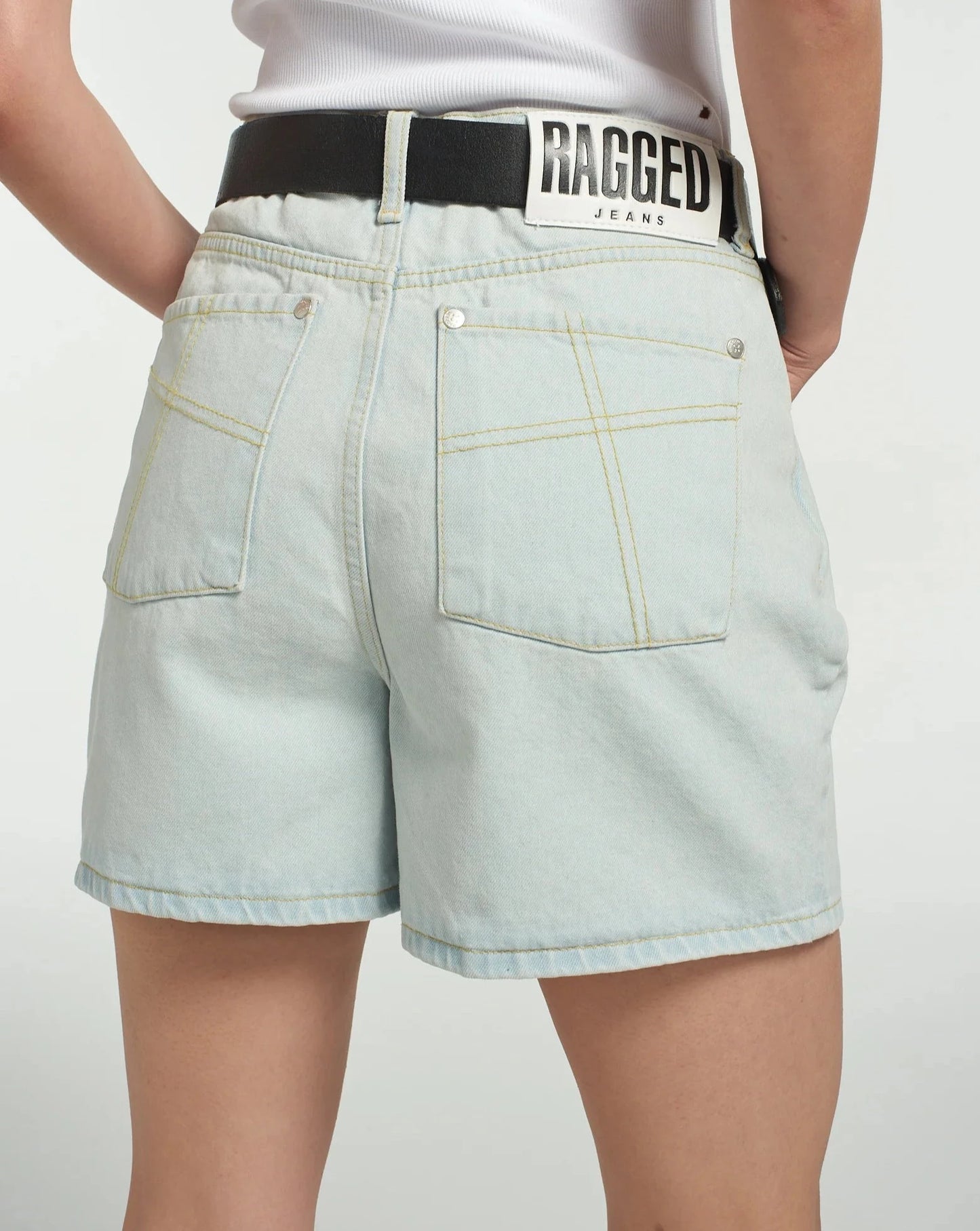 Ragged Jeans Mom Shorts Stone Wash
