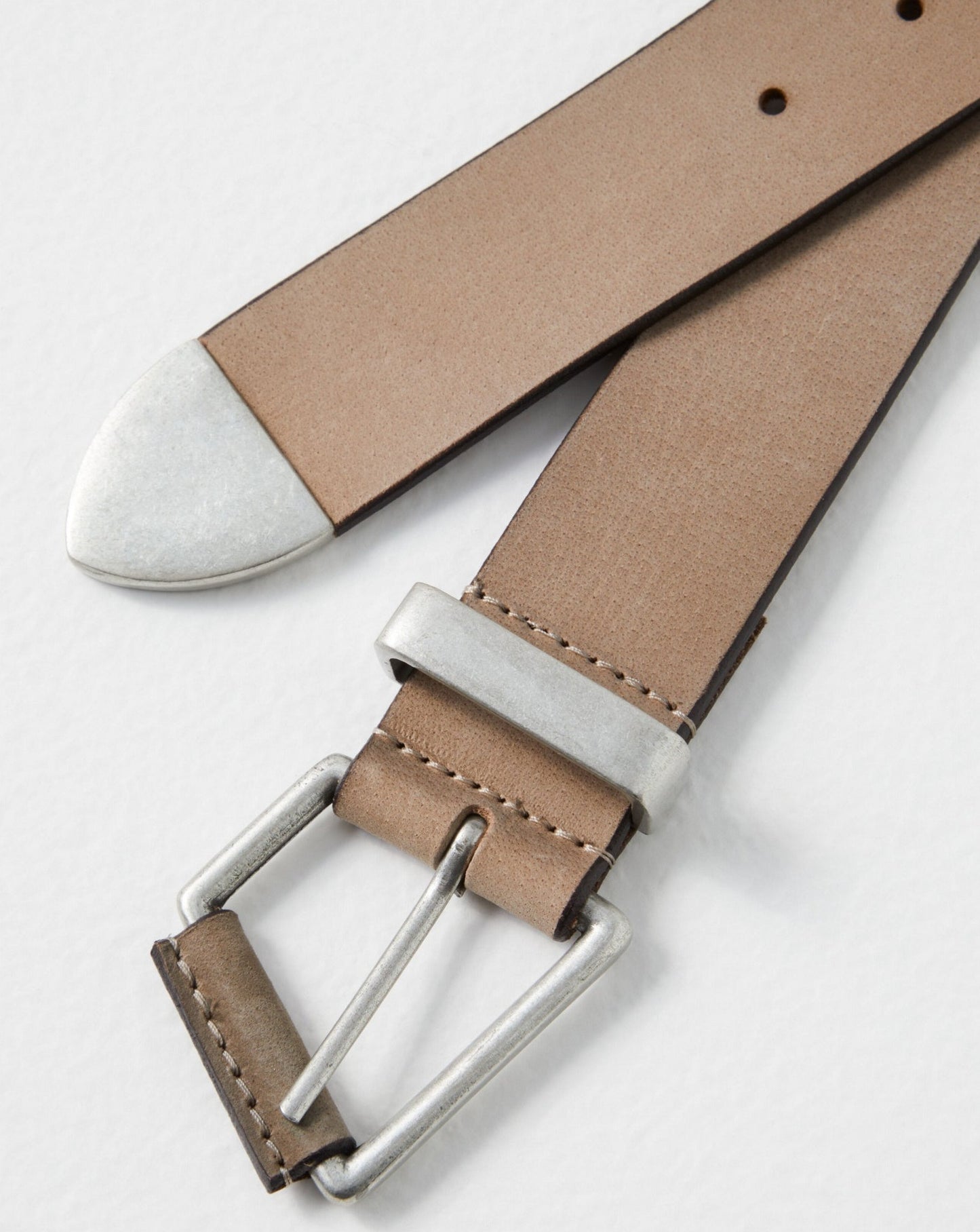 We The Free Getty Leather Belt In English Tweed Free People