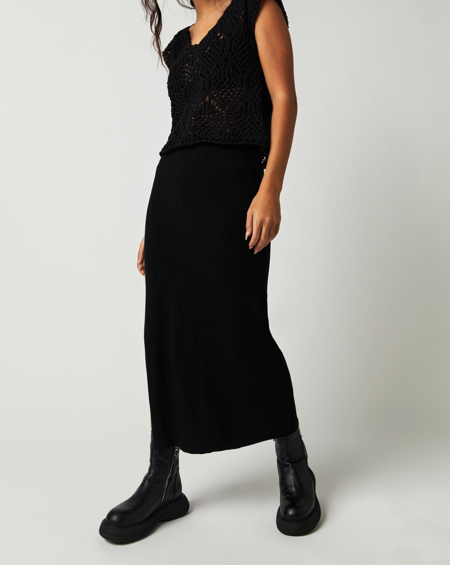 Golden Hour Midi Skirt In Black Free People Canada