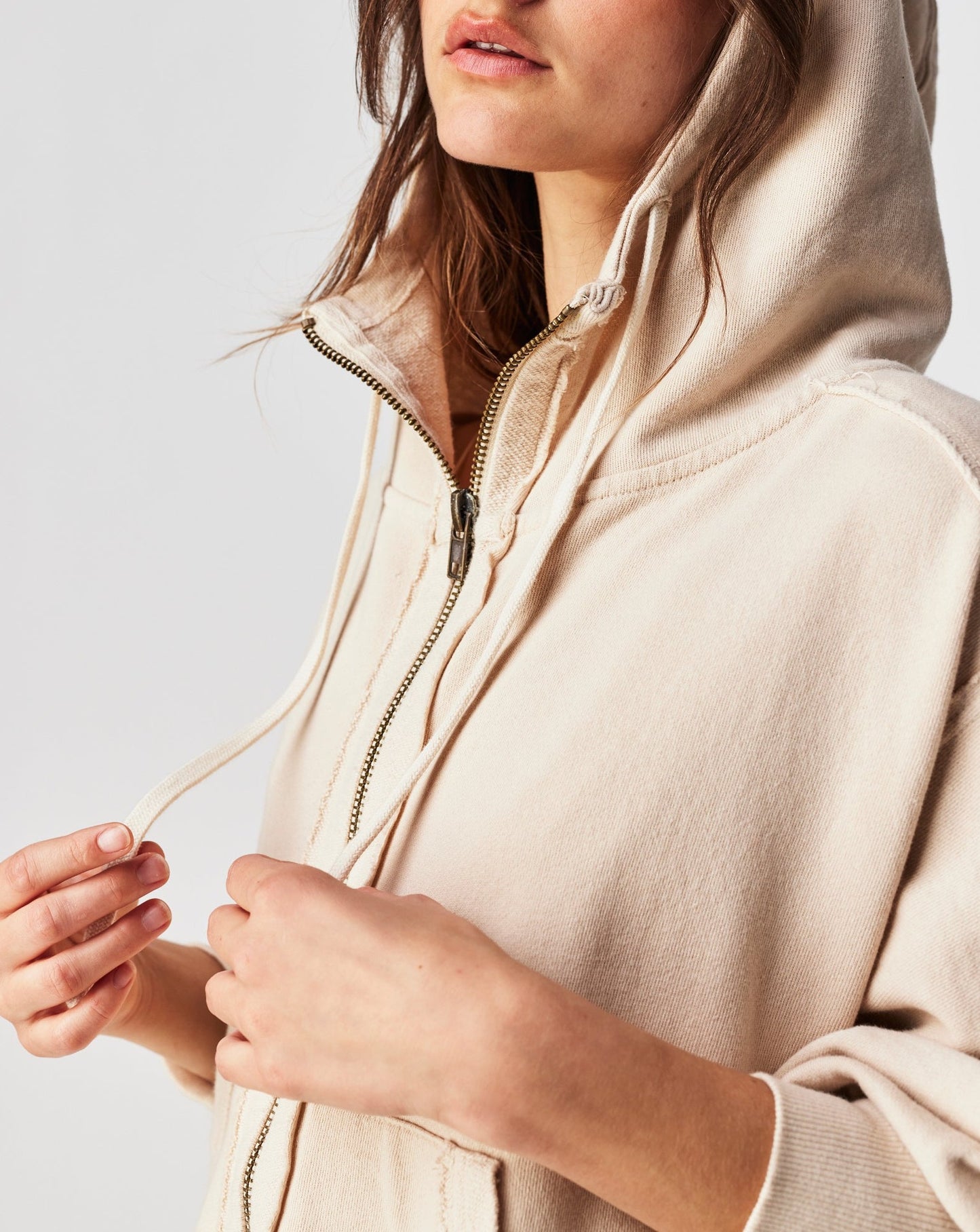 Free People Camden Hoodie Summer Khaki Sand