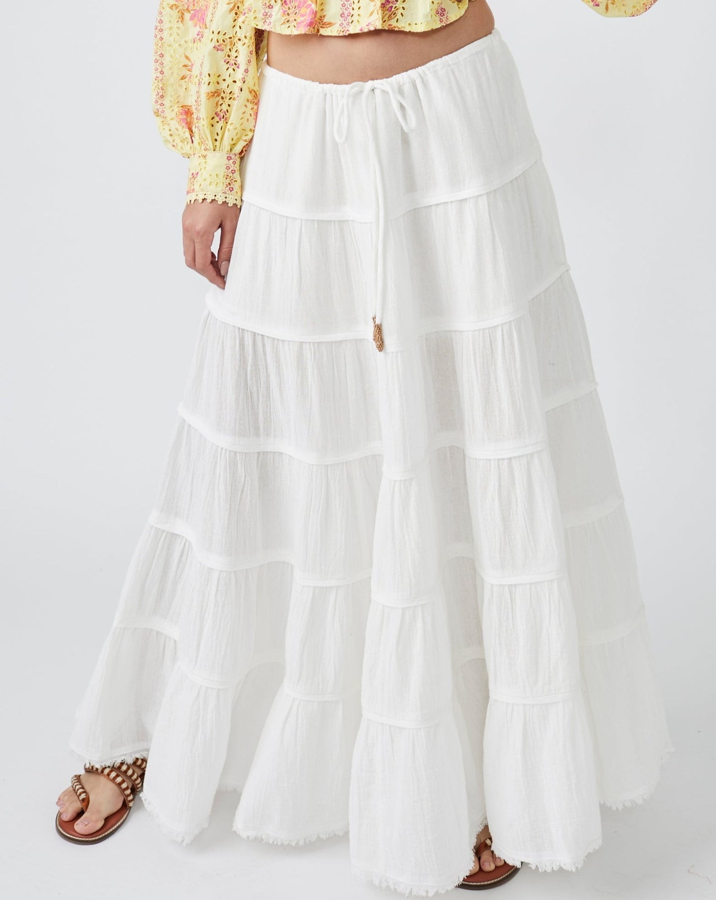 Simply Smitten Maxi Skirt White Free People