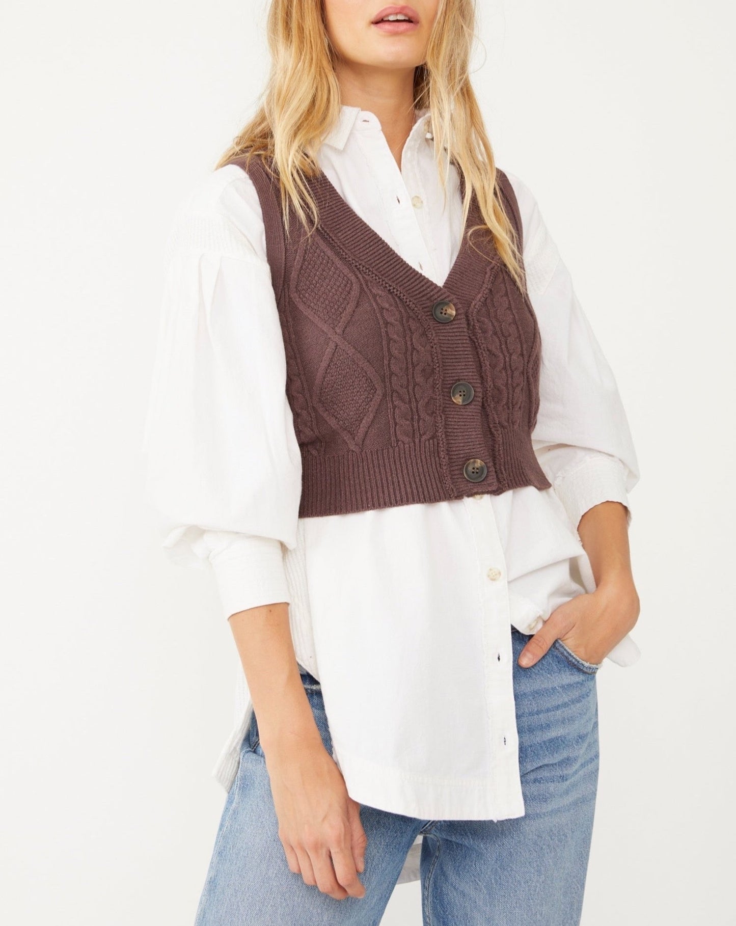 Denson Cable Vest Free People