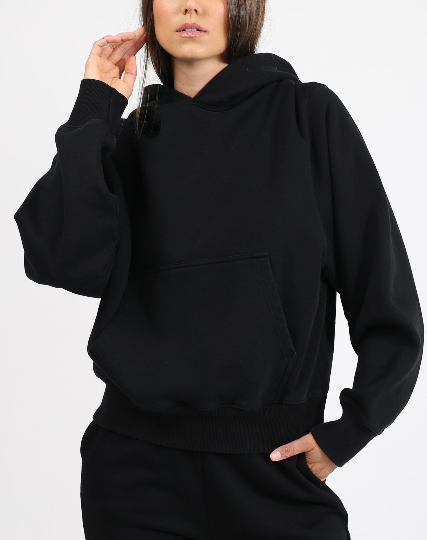 Brunette Basics Best Friend Hoodie In Black