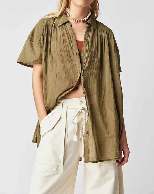 Free People Canada Float Away Shirt In Serpent 