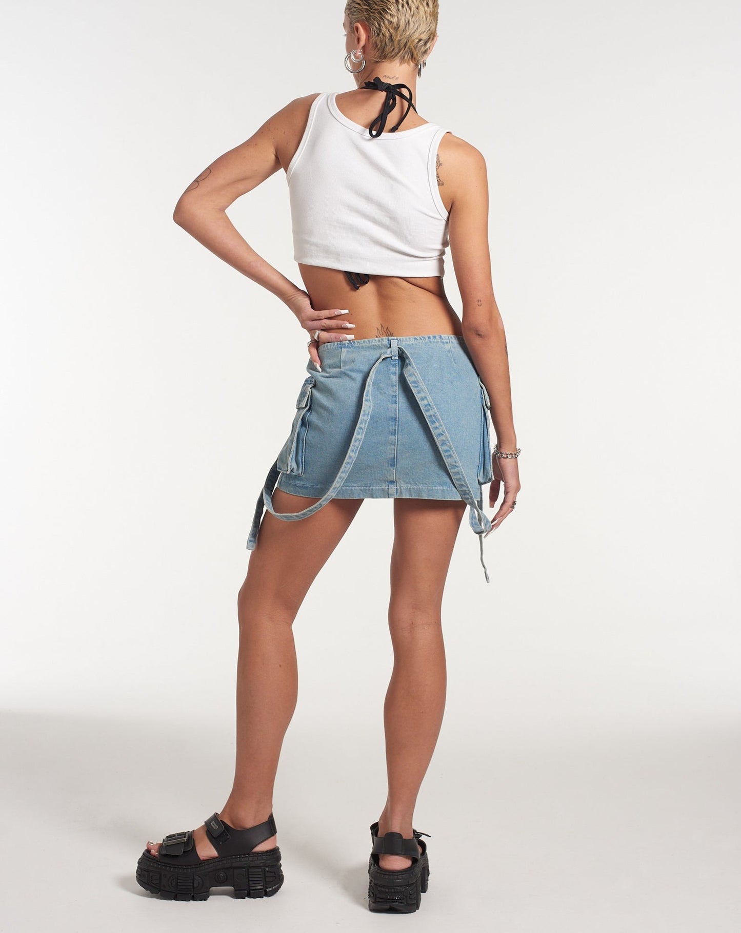 Ragged Jeans Force Combat Zip Front Mini Skirt