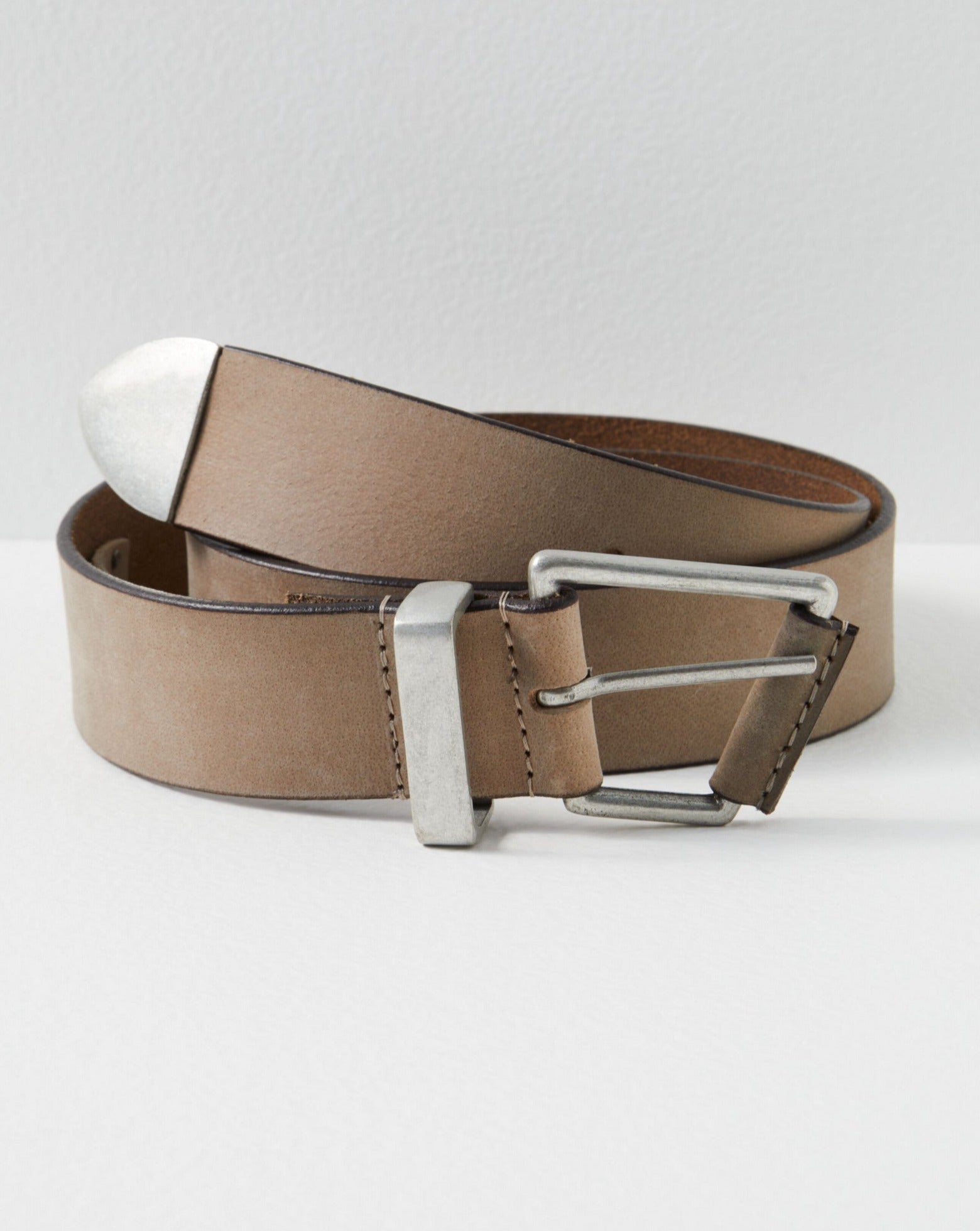 We The Free Getty Leather Belt In English Tweed Free People