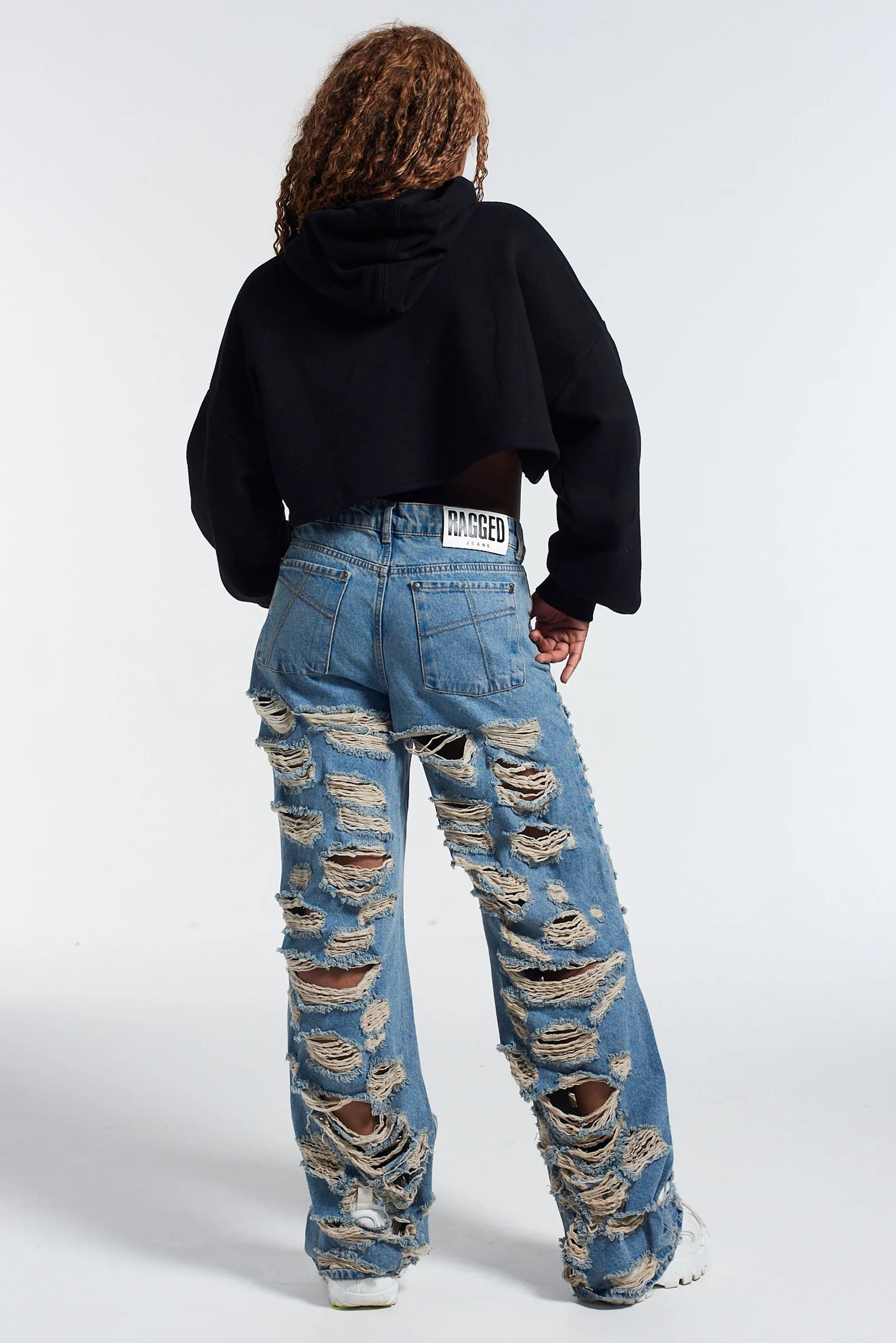 Ragged Cropped Camo Hoodie Ragged Jeans