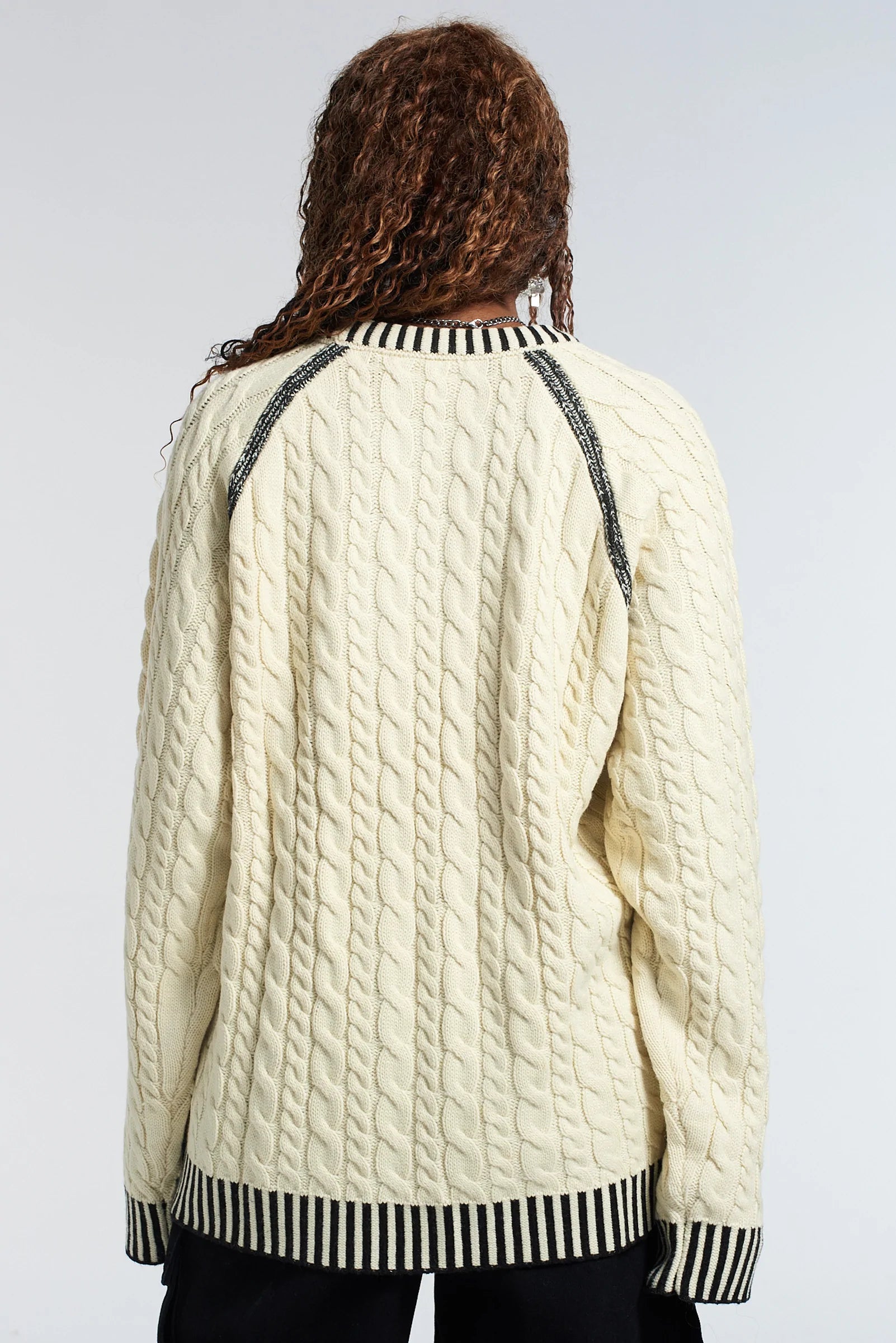 Ragged Cable Knit Sweater Ragged Jeans