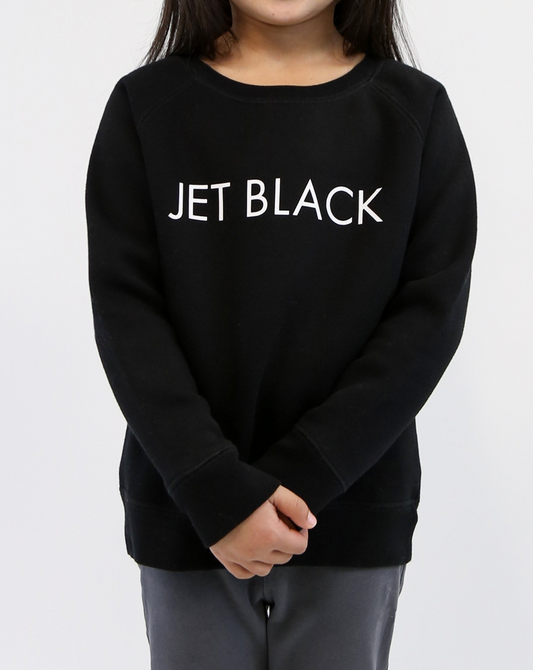 Jet Black Kids Crew In Black - The Details Boutique
