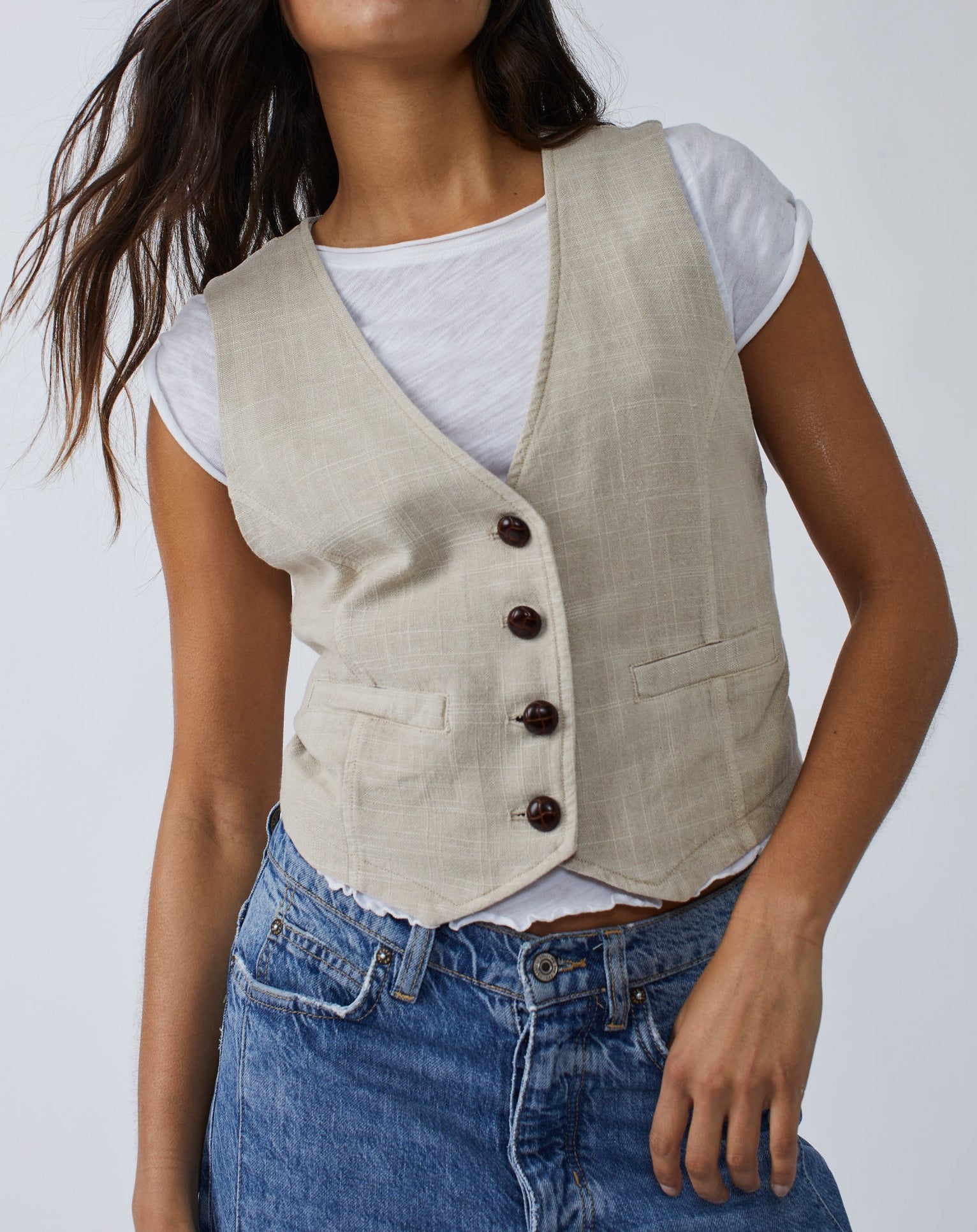 Charley Linen Blend Vest Free People – The Details Boutique