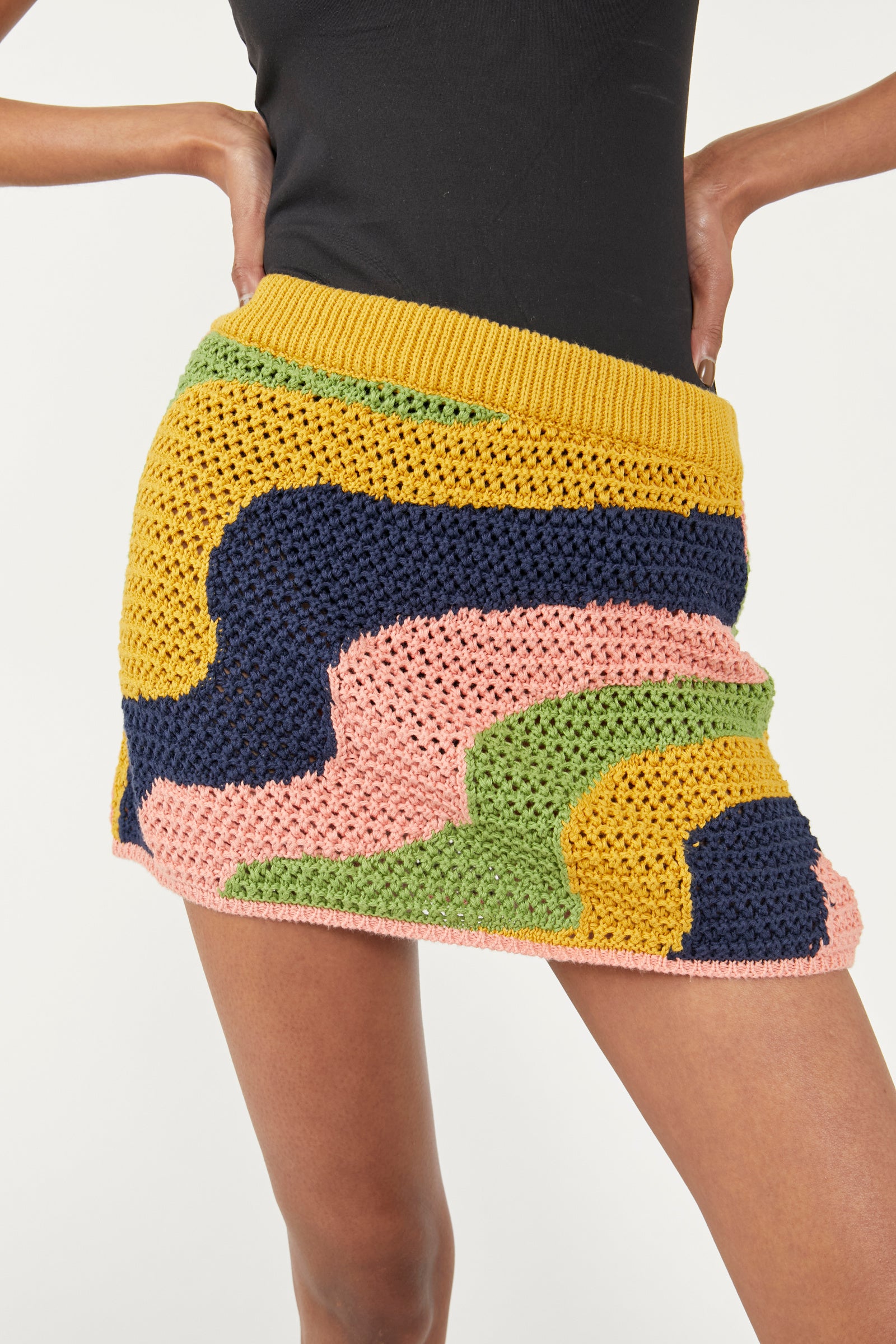 Free People Mila Crochet Mini Skirt