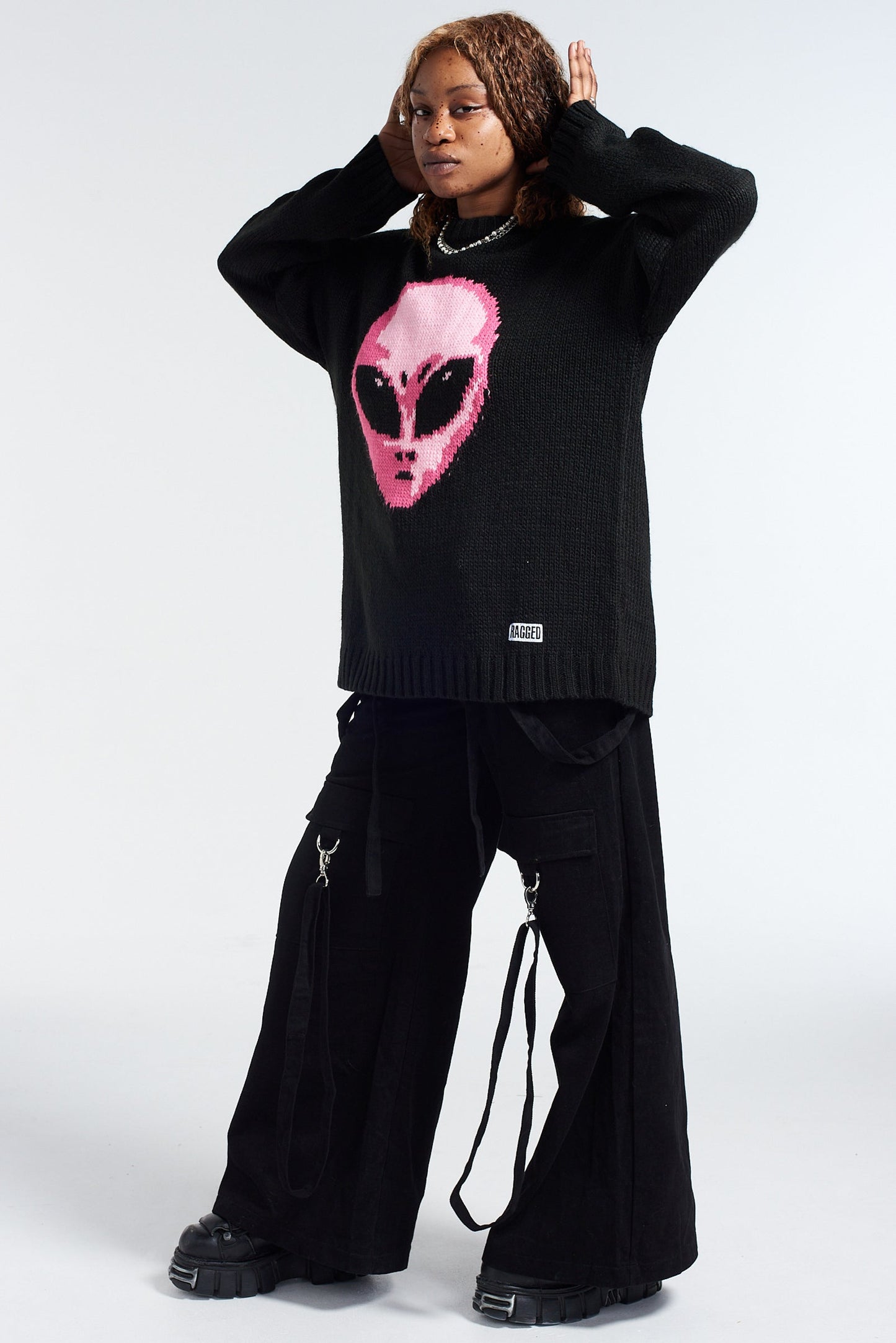 Alien Knit Ragged Jeans