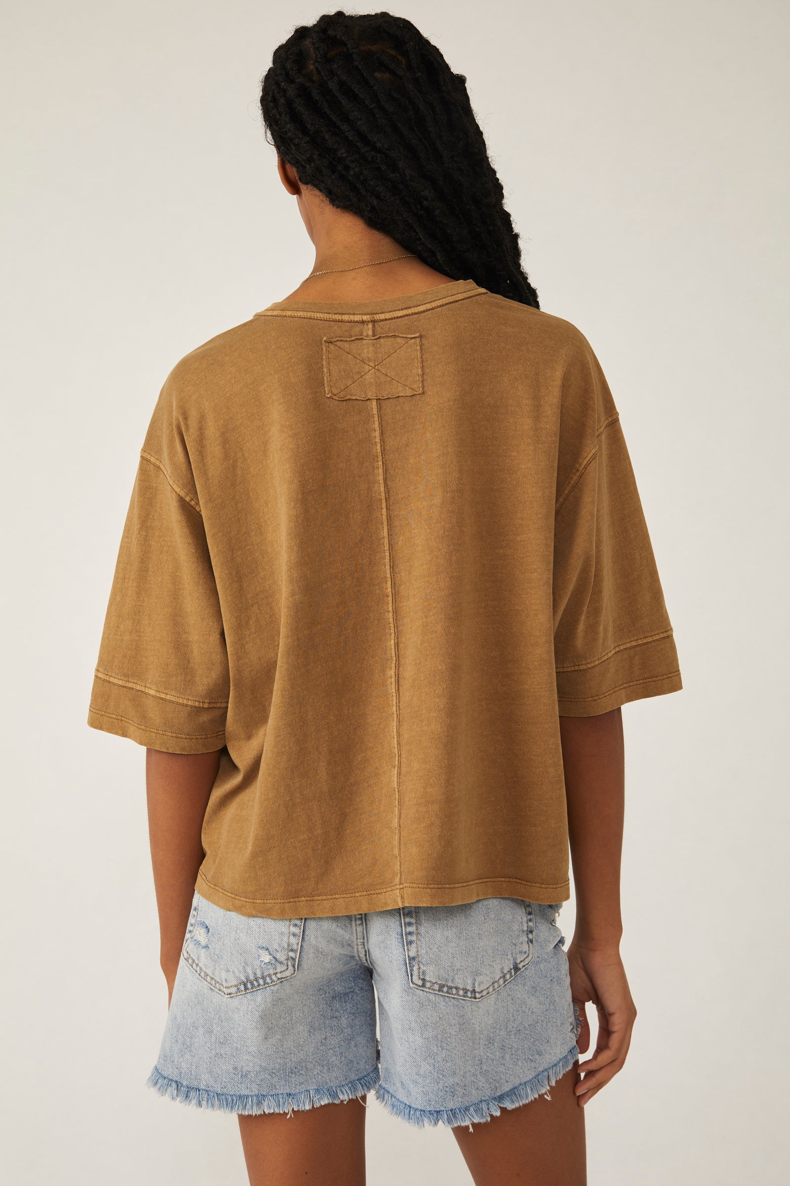 Free People Alissa Tee In Golden Olive
